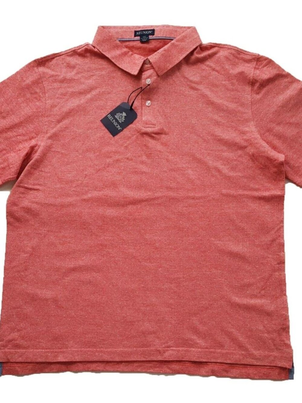 Reunion Men's Short Sleeve Casual Polo Shirt, Red Birdseye, XXL